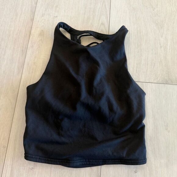 Alo Tops - Alo Yoga Movement Sports Bra Crop Top Lace Up Corset Small Black